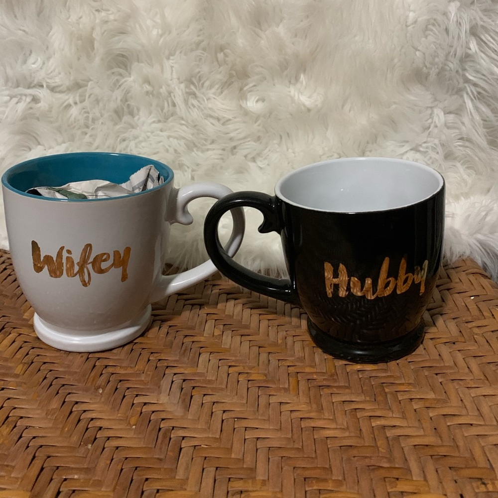 Wifey Hubby Newlyweds Coffee Cups mugs set